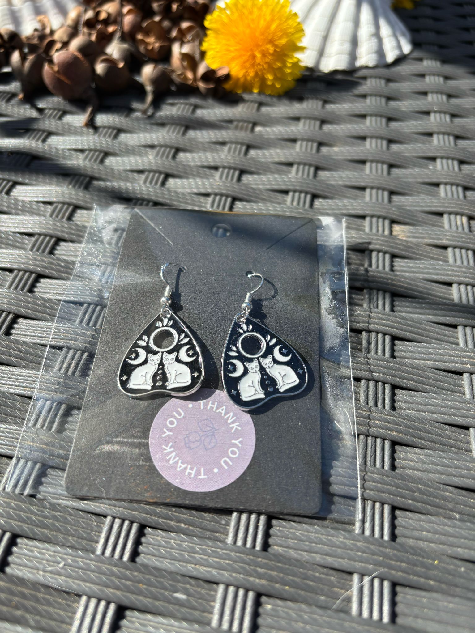 🌙 Boucles d'Oreilles - Chat Mystique & Lune Globalease